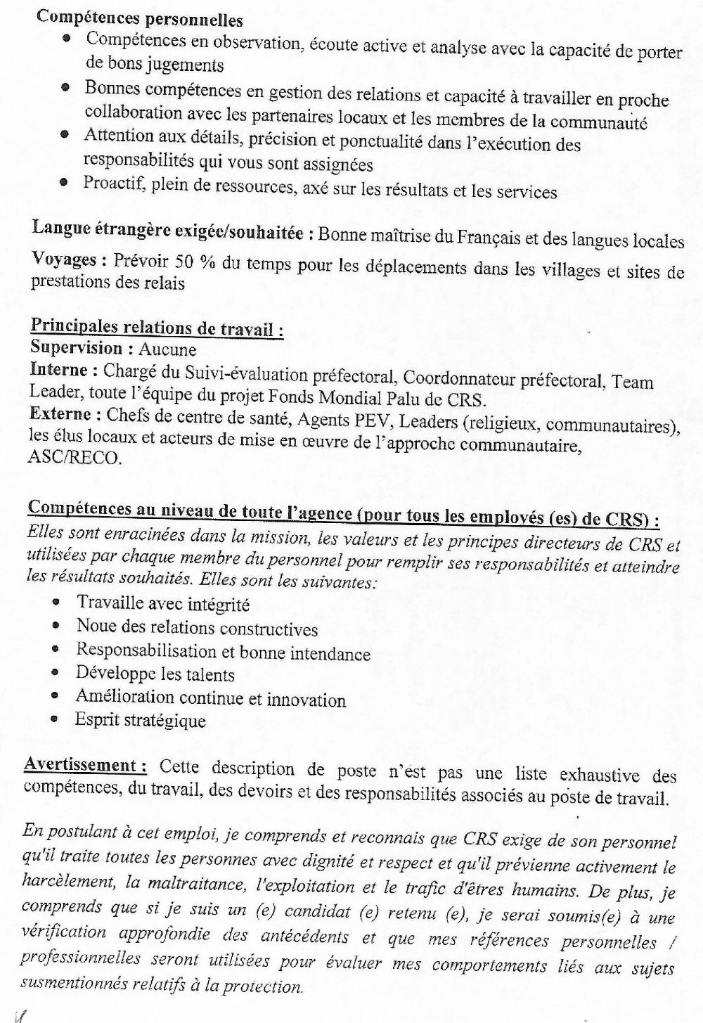 Recrutement de plusieurs Agents de Terrain - CRS p4