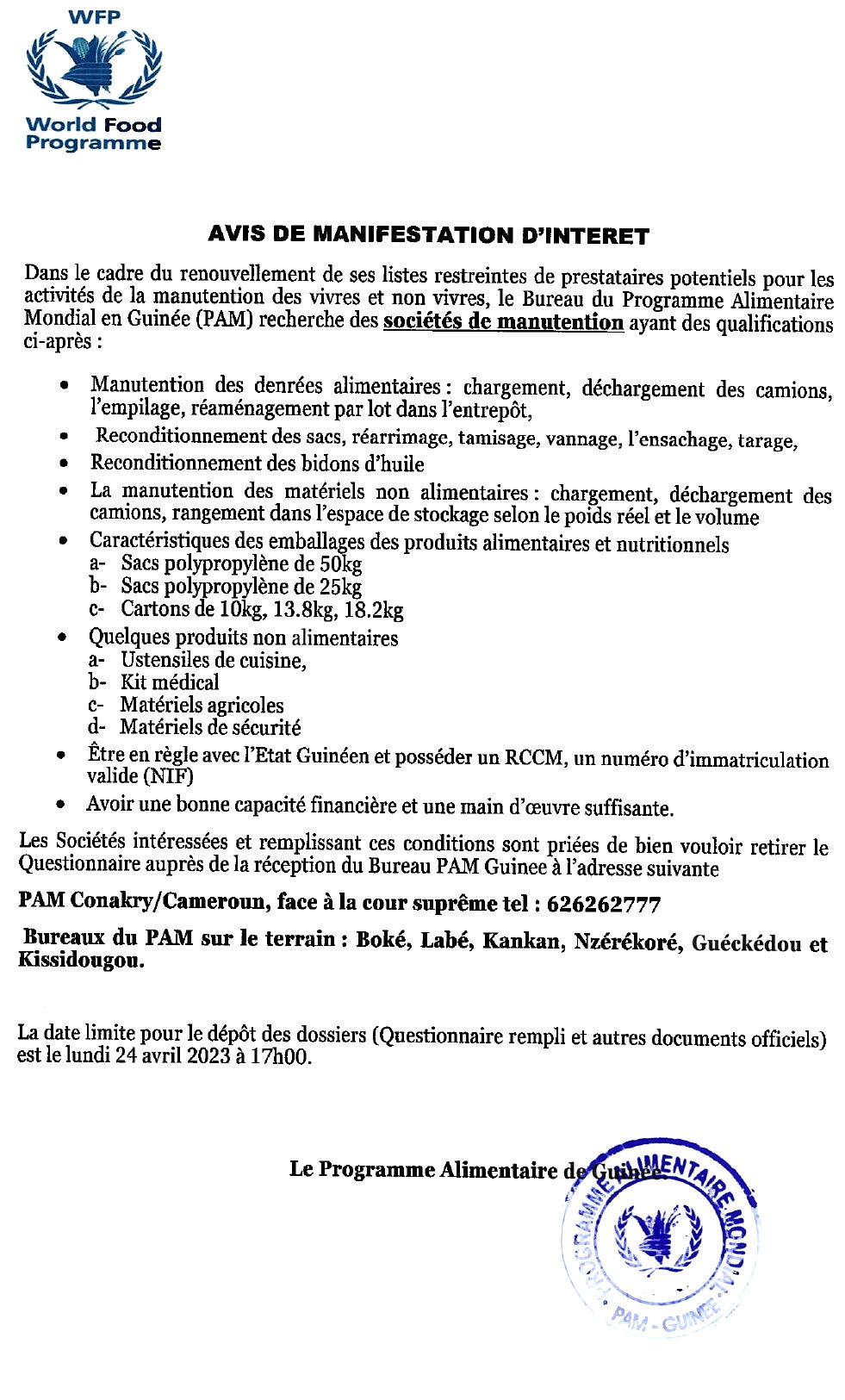 sociétés de manutention | page 1