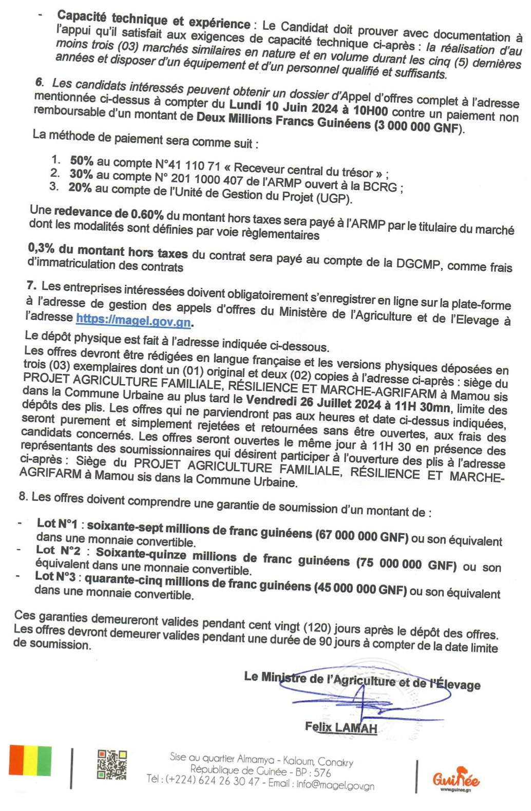 Réhabilitation de 54,11 km de routes nationales(en terre) dans les préfectures de Lelouma, Gaoual et Koundara en faveur des communautés | Page 2