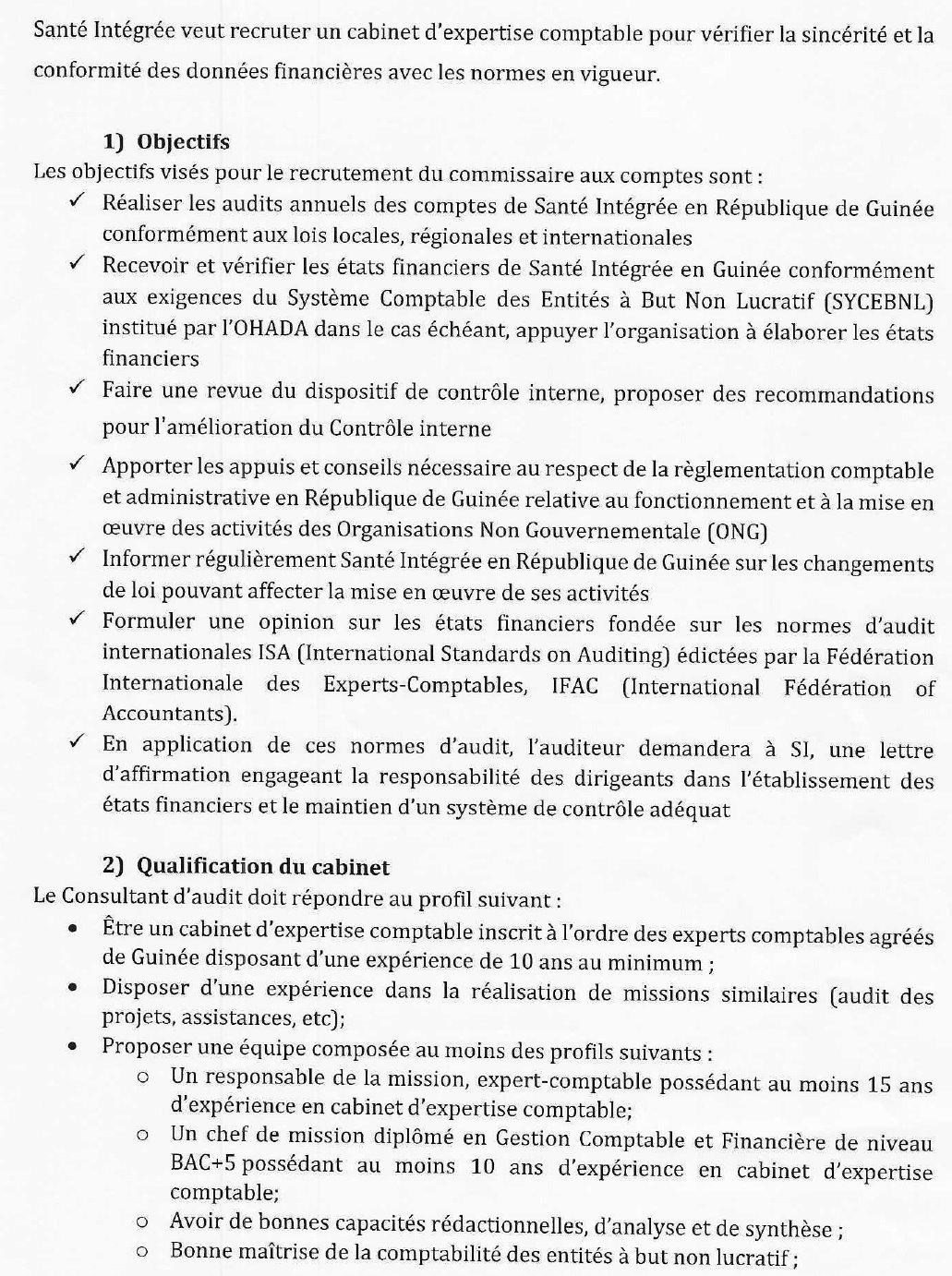 Avis de recrutement d'un commissaire au compte | Page 2