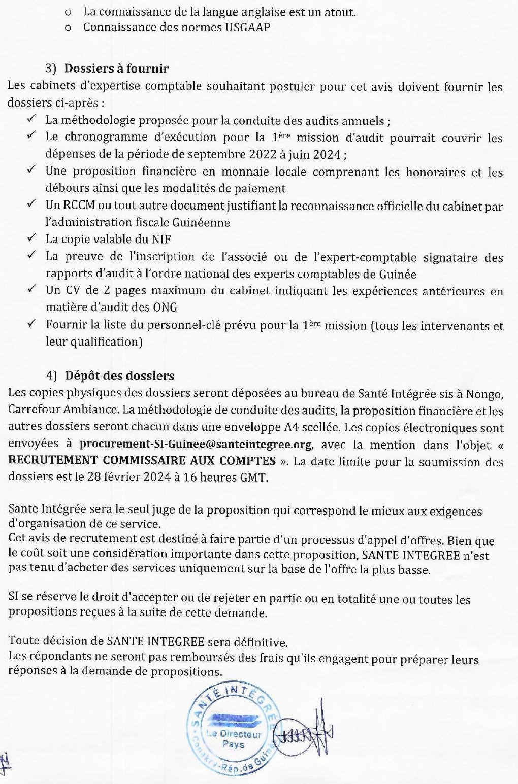 Avis de recrutement d'un commissaire au compte | Page 3