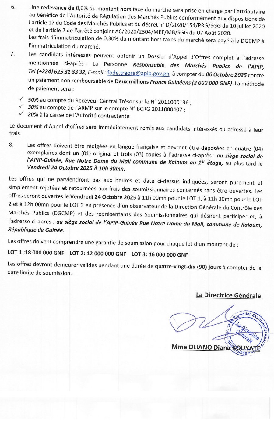 Relance de l'Avis d'Appel d'Offres: Services d'agences de communication et d'évènementiel créatives et expérimentées dans le cadre de l'organisation du GUIF 4 en Trois (3) Lots | Page2