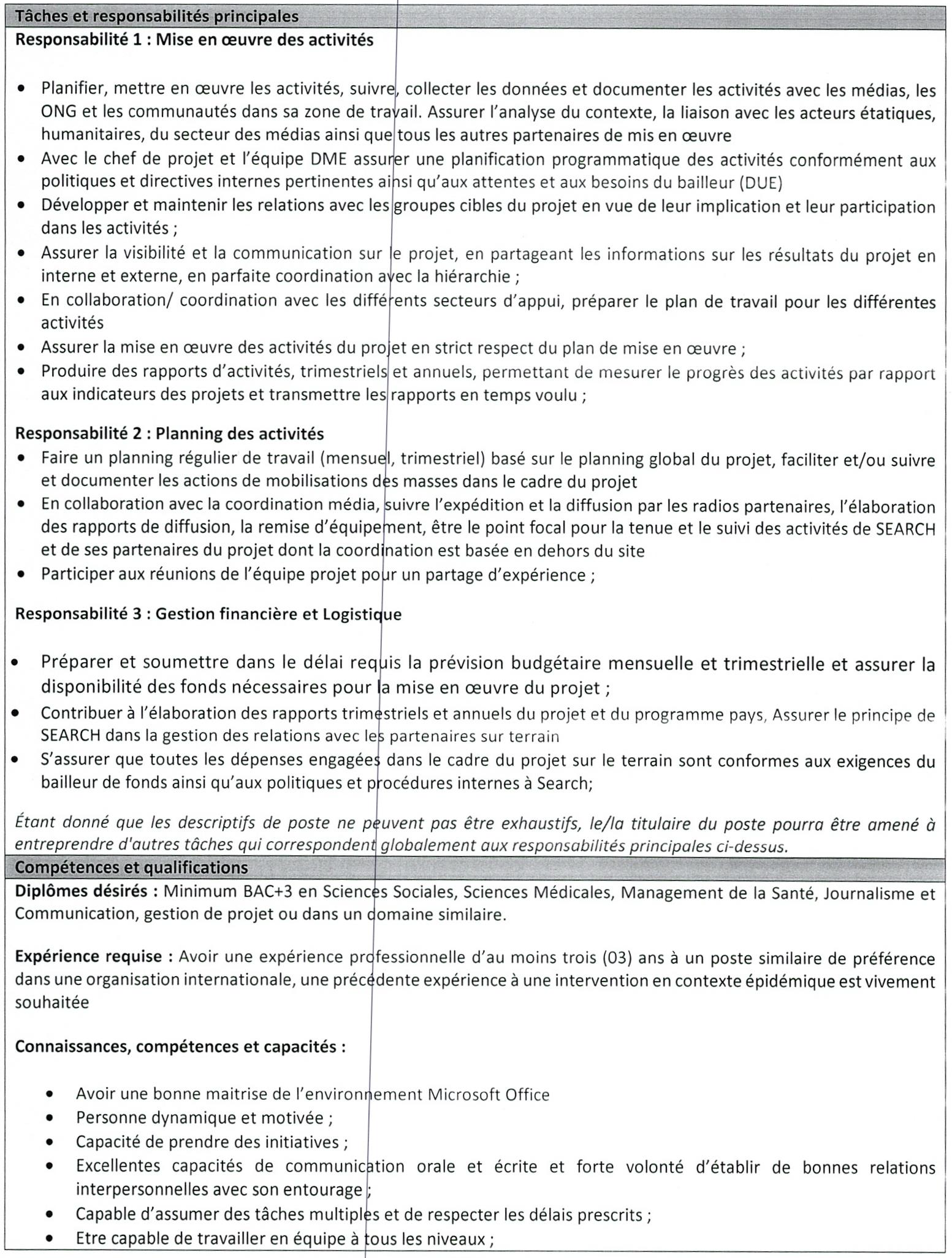 Offre d'emploi et Recrutement par Search for common ground en guinée page 2